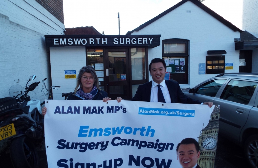 Picture 2: Alan Mak MP with Sue Treagust from the Emsworth Business Association 