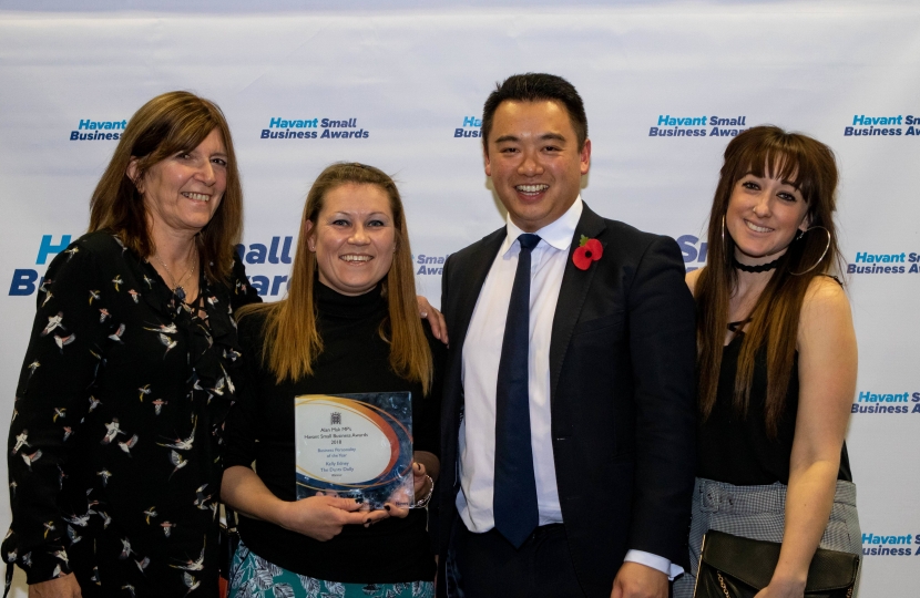 Alan with winners at his Small Business and Community Awards