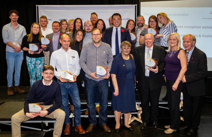 Alan with winners at his Small Business and Community Awards