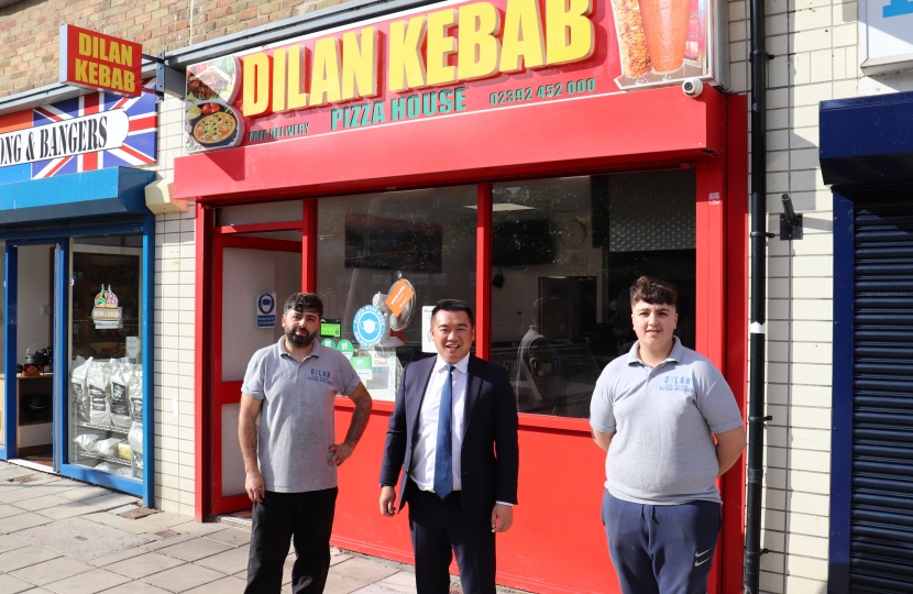 Alan Mak met owner Aziz Mendil and his son Azad Mendil of Dilan Kebab.