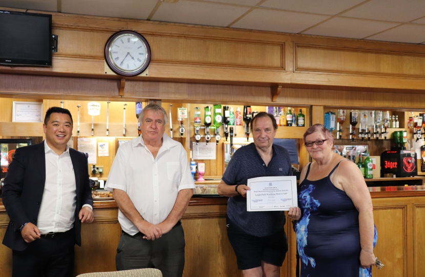 Local MP Alan Mak met with Club Secretary Tricia Banachowicz, Club President Doug Anderson, and Club Vice President Steve Sheppard 