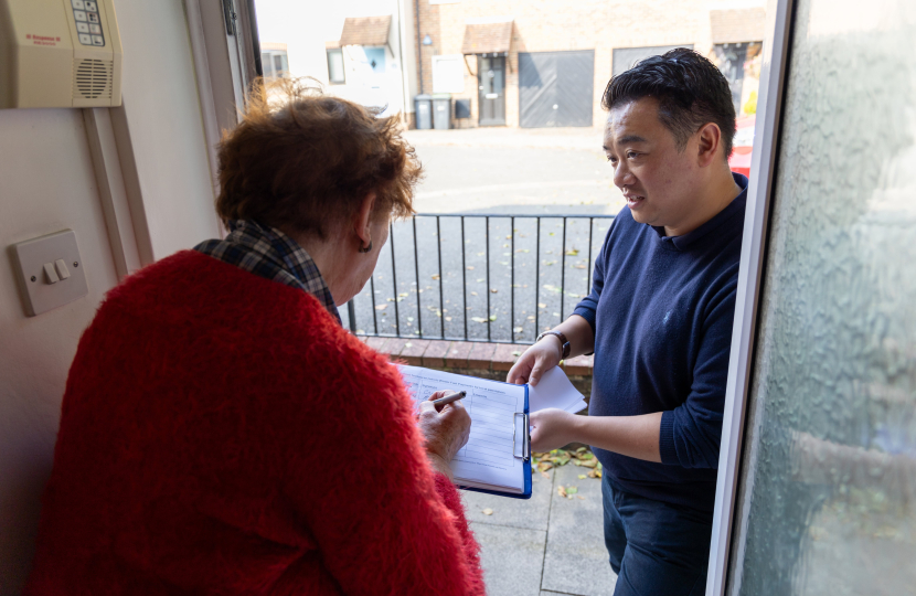 Alan Mak MP with local pensioner