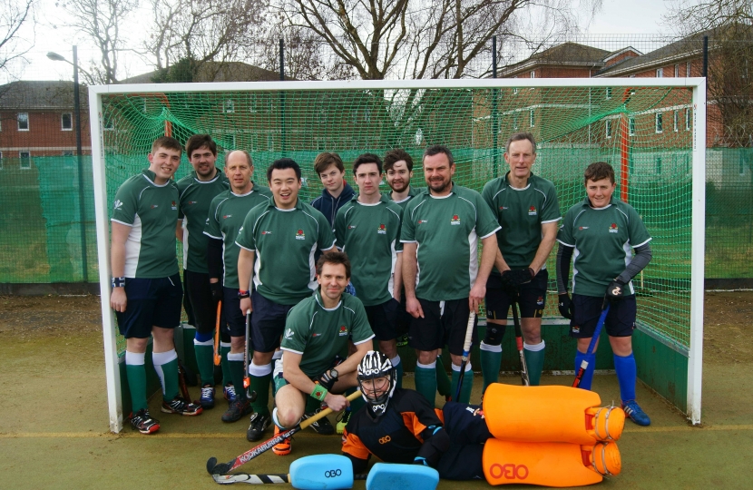 Photo – Alan Mak MP makes his debut for Havant Hockey Club versus Poole