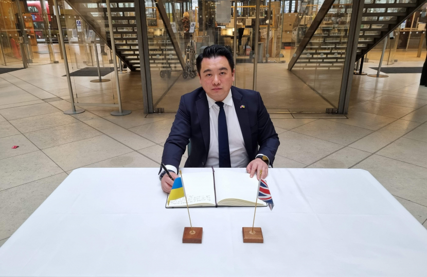  Local MP Alan Mak signs the Book of Solidarity in the House of Commons.