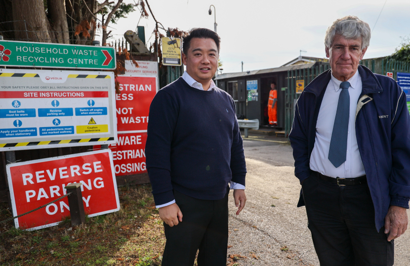 Local MP Alan Mak leads successful community campaign to keep Hayling tip open with County Councillor Lance Quantrill