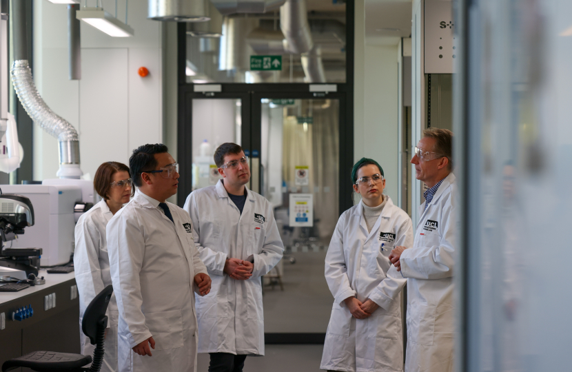 Local MP Alan Mak visits UCL to see university's powerful role maintaining UK's global success in research and innovation  