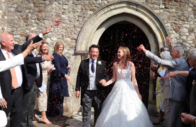 Local MP Alan Mak celebrates marriage at St. Faith’s Church, Havant