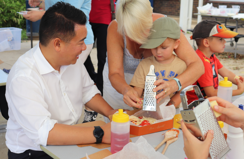 Local MP Alan Mak at a Hampshire Activities Fund site on Hayling