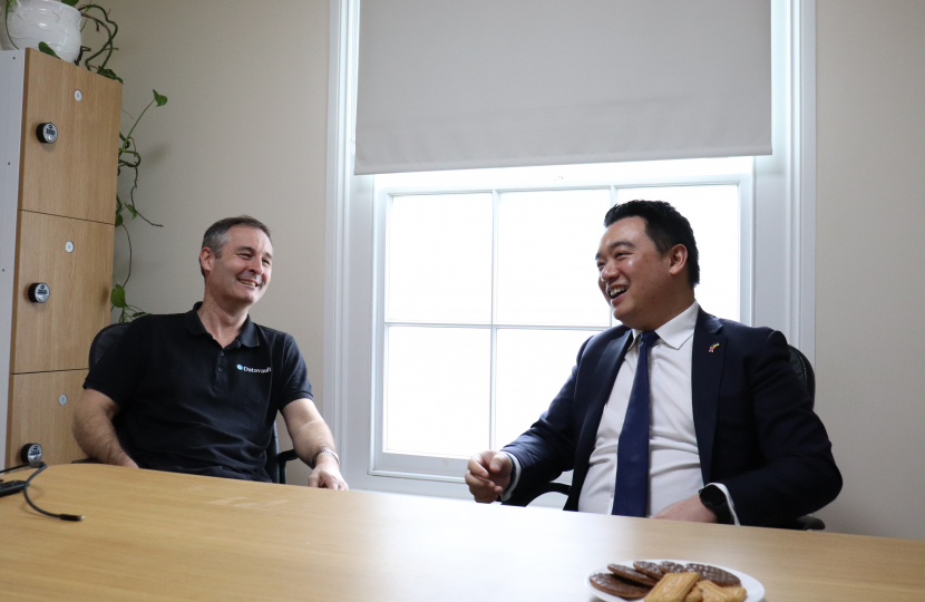 Local MP Alan Mak visited Datavault’s offices on Hayling Island