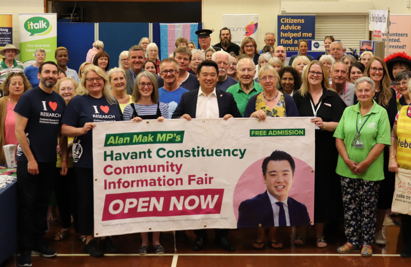 Alan Mak hosts his 7th Community Information Fair on Hayling Island.