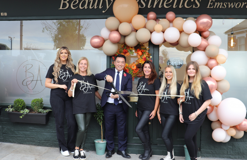 Local MP Alan Mak cut the ribbon to officially open Beauty Aesthetics 