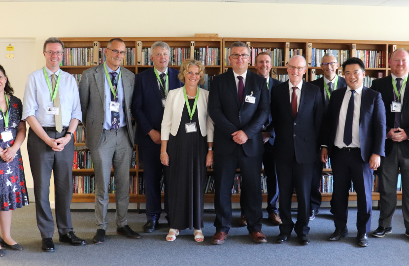 Local MP Alan Mak with the Schools Minister Nick Gibb and local headteachers