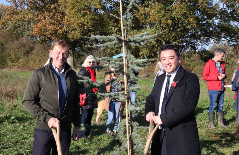 Local MP Alan Mak met with Major Tim Peake CMG at the Ems Valley Memorial Arboretum