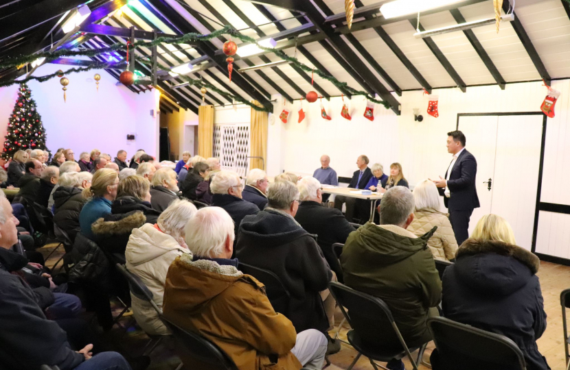 Photo: Local MP Alan Mak addressed the North East Hayling Residents’ Association winter meeting 