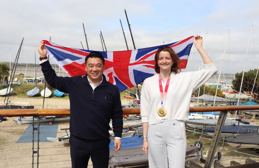 Local MP Alan Mak and Hayling Olympic gold medallist Eilidh McIntyre MBE launch Olympic e-magazine and cheer on Team GB