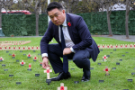 Local MP Alan Mak plants cross in Parliament's Garden of Remembrance to honour Havant Constituency's fallen