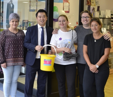 Havant MP Alan Mak with Paula Orton (and Bodyworks staff)