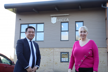 Local MP Alan Mak met with Hayling Island Community Centre Director Iona Harkness