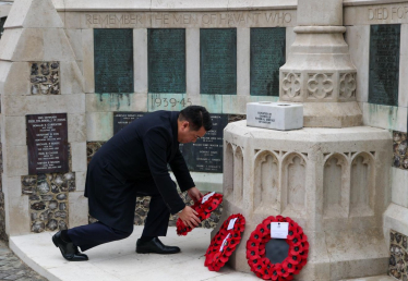 Local MP Alan Mak takes part in annual Remembrance Sunday parade and service in Havant