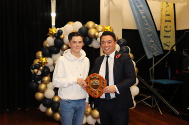 3)	Alan presents the Citizenship Award to Frankie McCarthy