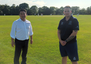 Local MP Alan Mak visits Hayling Island Cricket Club to help celebrate 125th anniversary 